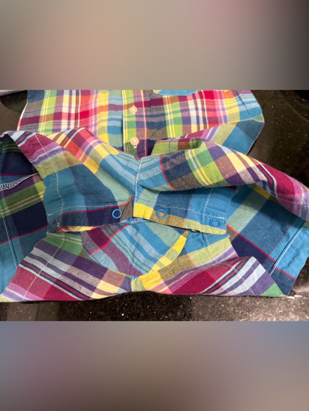 Polo Ralph Lauren Baby Boy Madras Plaid Romper - 9 Months - Picture 4 of 5